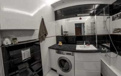 Łazienka czarno-biała szachownica Warszawa