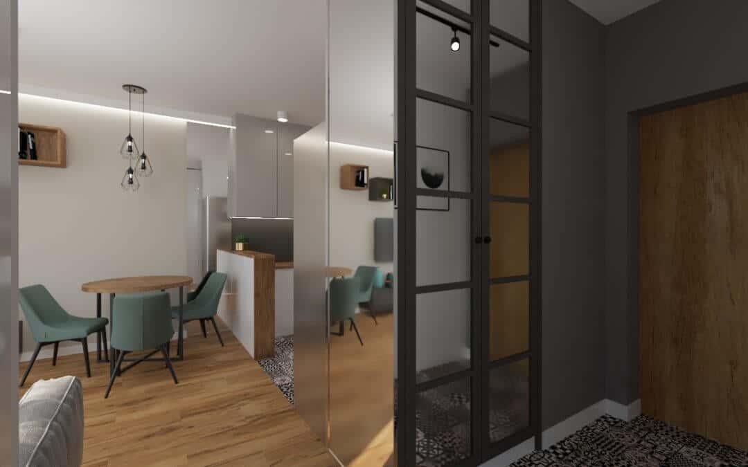 Kuchnia i salon okrągły stół