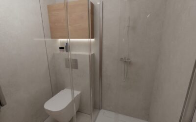 Łazienka duże formaty mała przestrzeń