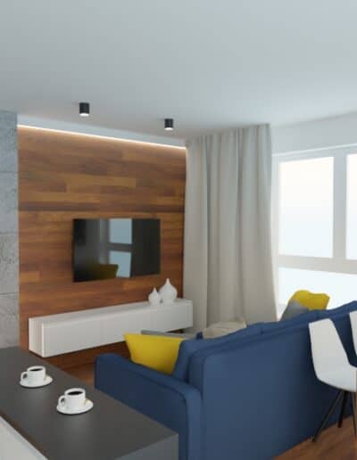 Architekt Wnętrz Warszawa ➜ Gdańsk ➜ PROJEKTY – SALONY Projektant Mieszkań Warszawa Mazowieckie ➜ Jak zaprojektować salon? Mieszkanie na Gocławiu salon kuchnia