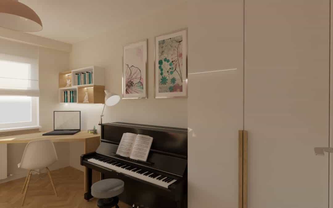 Pokój z pianinem dla córki