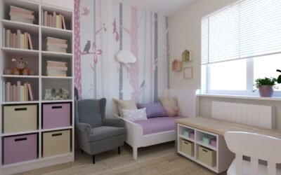 Pokój dla małej dziewczynki z&nbsp;tapetą