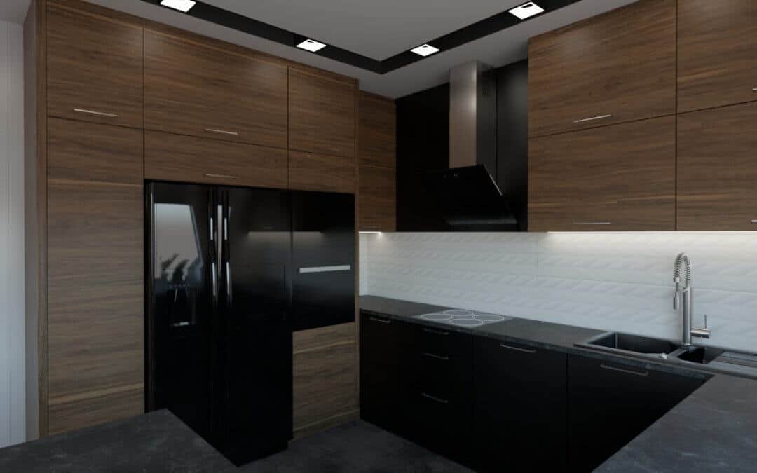 Elegancka kuchnia otwarta na salon