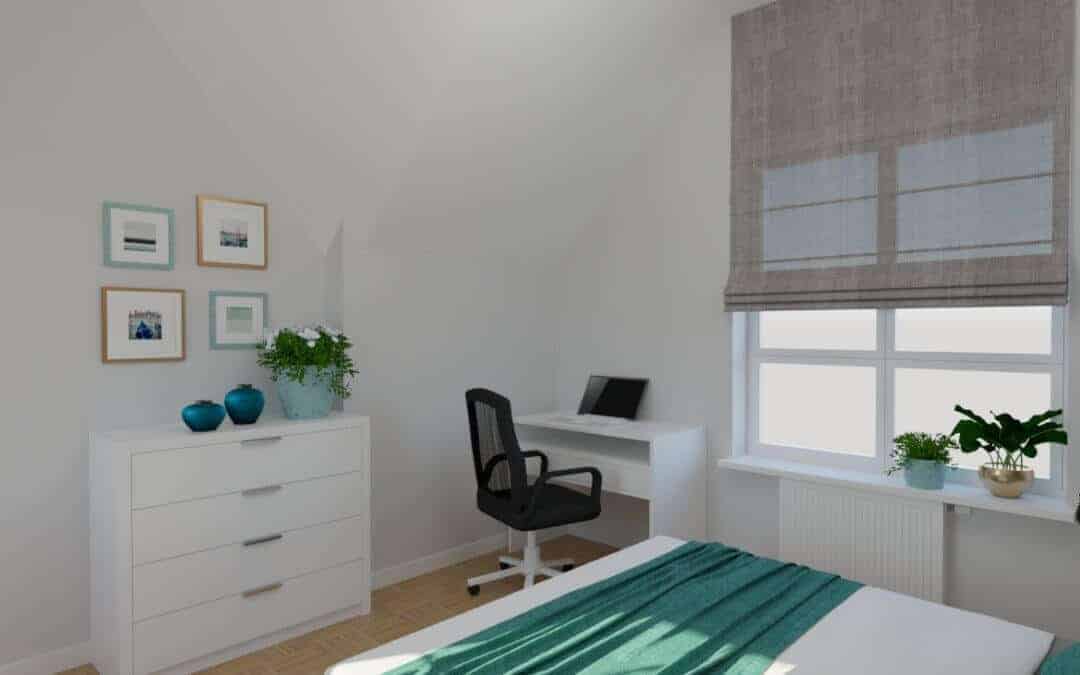 SYPIALNIA biała z szafą