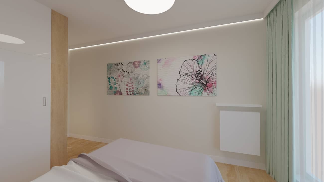 Projektant Wnętrz Warszawa ➜ Gdańsk ➜ różowa sypialnia,sypialnia szaro różowa,jakie różowe dodatki do sypialni,różowa sypialnia aranżacje,jak urządzić różową sypialnię ➜ sypialnia rozowa z obrazami 1e