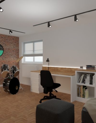 Architekt Wnętrz Warszawa ➜ Gdańsk ➜ PROJEKTY Wnętrz Warszawa Mazowieckie ➜ projekty wnętrz,metamorfoza wnętrz,aranżacja kuchni z salonem zdjęcia,projektant łazienek,architekt wnętrz Pokój dla chłopca z perkusją