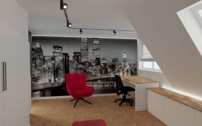 Pokój młodzieżowy z&nbsp;gitarą