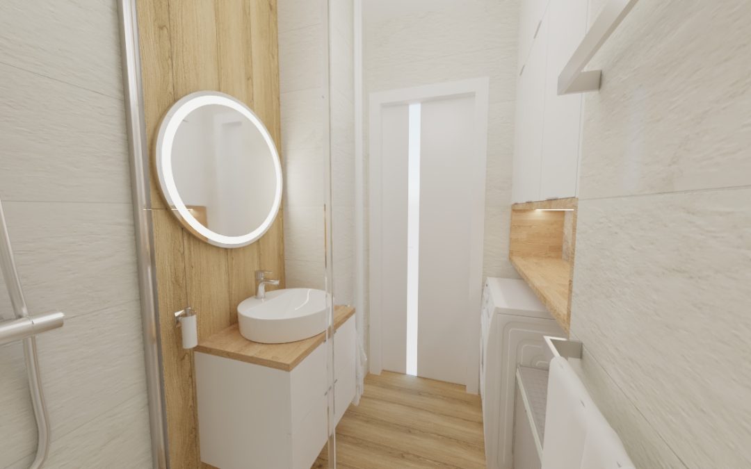 ŁAZIENKA beż i niebieski