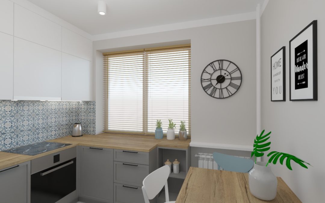 KUCHNIA grafit i niebieski