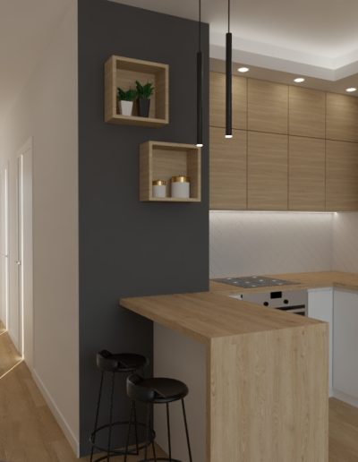 KUCHNIA, salon i&nbsp;korytarz – naturalne kolory