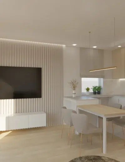 Apartament z&nbsp;przestronnym salonem i&nbsp;funkcjonalną kuchnią