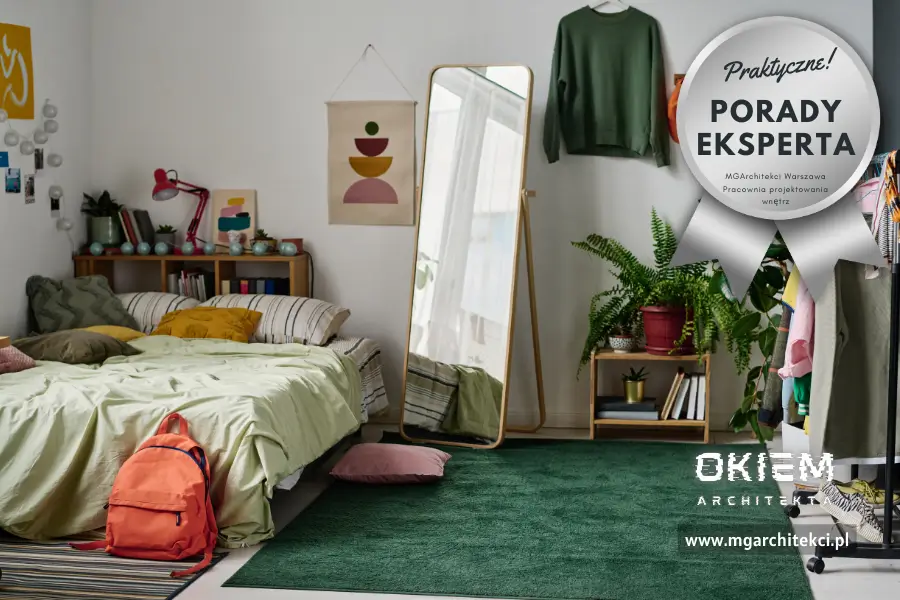 Pokój młodzieżowy z podziałem na strefy