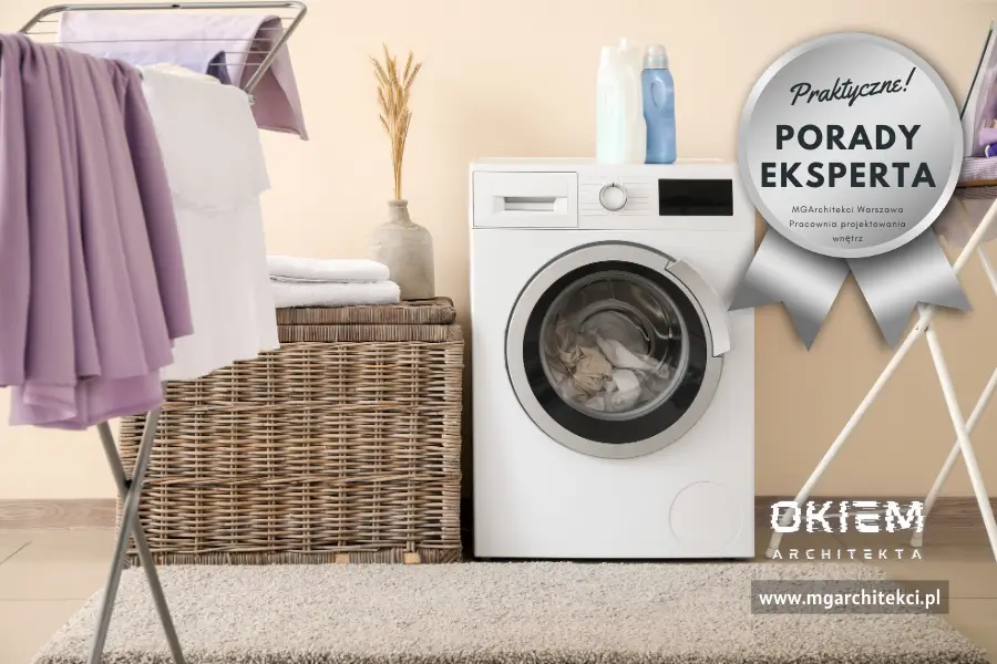 Przykładowa mała łazienka z pralką