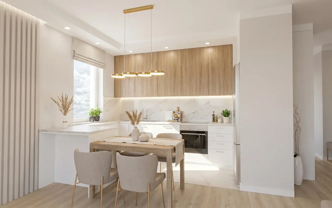 Apartament z&nbsp;przestronnym salonem i&nbsp;funkcjonalną kuchnią