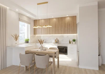 Apartament z&nbsp;przestronnym salonem i&nbsp;funkcjonalną kuchnią
