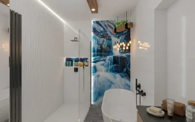 Architekt Wnętrz Warszawa ➜ Gdańsk ➜ OFERTA PROJEKTANT WNĘTRZ ➜ Mazowsze, Pomorze, Małopolska… ➜ projektant wnętrz,architekt wnętrz warszawa Łazienka z wodospadem