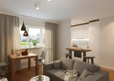 Salon kuchnia mieszkanie Wola