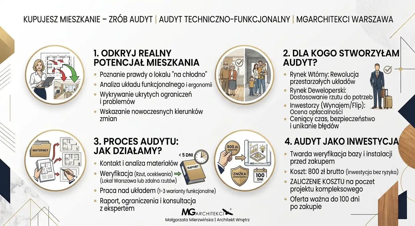 Projektant Wnętrz Warszawa ➜ Gdańsk ➜ Lifting mieszkania ➜ infografika kupujesz mieszkanie zrob audyt