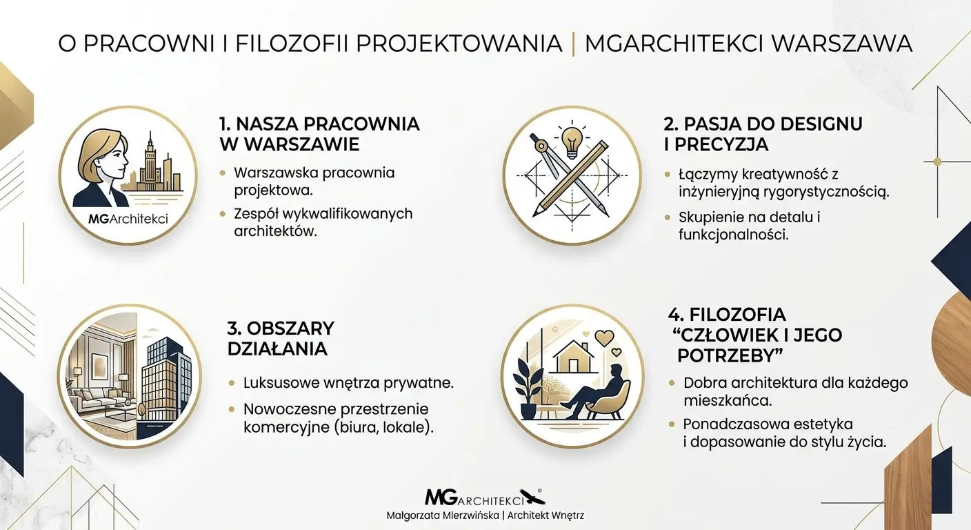 Projektant Wnętrz Warszawa ➜ Gdańsk ➜ Biuro projektowe Warszawa ➜ infografika o pracowni i filozofii projektowania