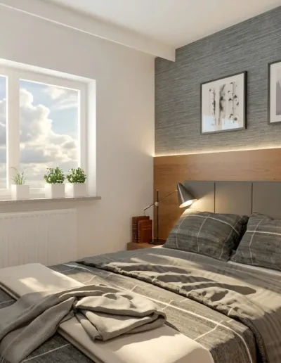 Architekt Wnętrz Warszawa ➜ Gdańsk ➜ PROJEKTY Wnętrz Warszawa Mazowieckie ➜ projekty wnętrz,metamorfoza wnętrz,aranżacja kuchni z salonem zdjęcia,projektant łazienek,architekt wnętrz Aranżacja sypialni na Woli