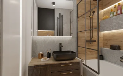 Architekt Wnętrz Warszawa ➜ Gdańsk ➜ Projektant łazienek ➜ projektant łazienek,projektanci łazienek,projekt łazienki,projektanta łazienki,ile kosztuje projekt łazienki Łazienka kamień z czernią